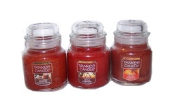 Yankee Candle Small Jar Candle Set Whipped Pumpkin Spice,  Spiced Pumpkin, Apple - £22.85 GBP