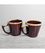 McCoy Brown Drip Glaze Coffee Mugs Cups Pottery USA Set of 2 Vintage - $206.79 MXN