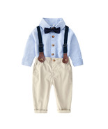 Kids Long Sleeve Shirt Overalls Two Piece Set - $43.84 CAD