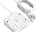 Extension Cord 15 Ft, Power Strip With Long Cord, Flat Plug 4 Ac Outlets... - £43.26 GBP