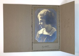Antique Photo on Board Folder Lovely Young Lady Side Profile Minneapolis MN - £13.58 GBP