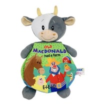 Old Macdonald Had a Farm Plush Toy Cow Book Crinkly Lovey 9” Gray Aurora... - £11.58 GBP