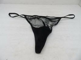 Adore Me Women&#39;s Lace Mesh Risque Thong ADM013BX Black Size 2X - £3.70 GBP