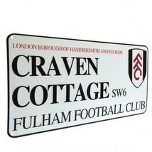 New Fulham FC Metal Street Sign Craven Cottage White Official Merchandise - £13.85 GBP