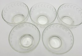 Swedish Modern Vintage etched laurel leaf pattern desert bowls set of 5 plates - £15.98 GBP