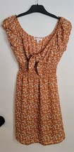 Womens S Love Tree Orange Multicolor Floral Print Summer Casual Dress - $18.81