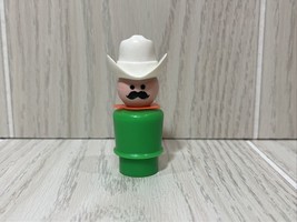Fisher-Price Little People vintage Western Town green cowboy tall white ... - £7.90 GBP