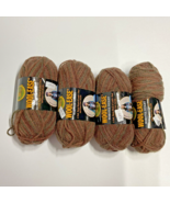 Lot (4) Skeins LION WOOL EASE Yarn 232 WOOD Wool Blend Crochet Knitting ... - $17.99