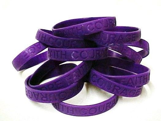 Crohn's Disease Lot of 12 Purple Awareness Bracelets Silicone Wristbands New - $12.97