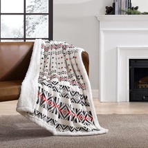 Mountain Village Red Eddie Bauer Ultra-Plush Collection Throw Blanket With - £26.36 GBP