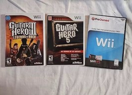 Wii Games Lot Of Three Guitar Hero 3 guitar Hero 5 Guitar Hero Aerosmith - $37.95