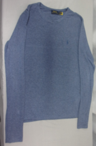 DESIGNER POLO RALPH LAUREN CREW NECK LONG SLEEVE PULLOVER BLUE SWEATER L... - $22.47