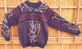 Colore Italia Wool Sweater-Wool-Multi Color-Crewneck-Nice Warm Funky Hip... - $21.03