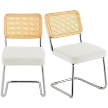 VEVOR Rattan Dining Chairs Set of 2, Mid Century Modern Dining Chair, Up... - $3,240.50 MXN