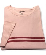 Arizona Men&#39;s Striped T-Shirt Misty Rose 100% Cotton Size XL - $14.99