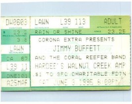 JIMMY Buffett Ticket Stub Giugno 9 1995 Raleigh North Carolina - £36.15 GBP