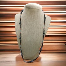 Vintage Hematite, onyx, turquoise, carnelian beaded  necklace,  - £19.81 GBP