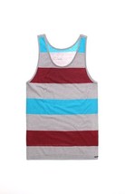 Mens Guys On The Byas Tank Top Gray W/ Red/Blue Dane Thick Stripe New $24 - £14.38 GBP