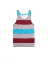 MENS GUYS ON THE BYAS TANK TOP GRAY W/ RED/BLUE DANE THICK STRIPE NEW $24 - $17.99