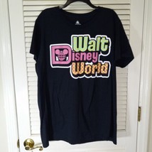 Walt Disney World Black Graphic T Shirt Size XL Tee Global Mickey Globe - £12.74 GBP