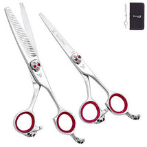 Washi red skull shear set 440c Japan vs best professional hairdressing s... - $279.00
