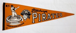 REAL VINTAGE 1970s Pittsburgh Pirates Three Rivers Stadium 12x30&quot; Felt Pennant - £47.47 GBP