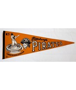 REAL VINTAGE 1970s Pittsburgh Pirates Three Rivers Stadium 12x30&quot; Felt P... - £46.71 GBP