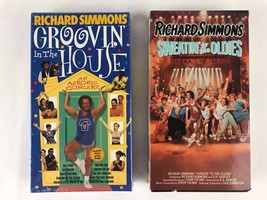 Richard Simmons Groovin&#39; in the House + Sweatin&#39; to the Oldies VHS Tape Lot - $9.95