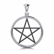 Jewelry Trends Pentacle Pentagram Black Star Sterling Silver Pendant - £38.36 GBP
