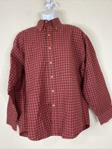 Vtg American Eagle Men Size XL Red/Blk Check Button Up Shirt Long Sleeve... - £8.43 GBP