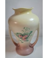 Hull Art Pottery Vase W-12 91/2&quot; 2 Handled Pink &amp; Green - $55.00