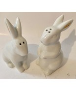 Threshold BUNNY Porcelain Salt &amp; Pepper Shaker Set - Cute Gold Ear Accen... - £10.15 GBP