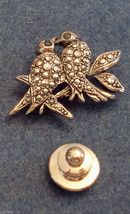 Avon Precious Pets Scatter Pin Love Birds 1&quot; Faux Marcasite Brooch VTG 1... - £12.60 GBP