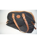 Dooney &amp; Bourke Nylon Black Large Domed Satchel Oversized Bag Brown Leather - $94.76 CAD