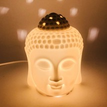 Ceramic Buddha Head Shape Diffuser Burner With Light Dimmer Switch (White)     . - £27.62 GBP