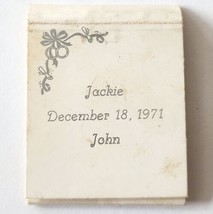 Jackie And John December Wedding Matches Matchbook Vintage 1971 E33 - £15.68 GBP