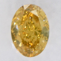 Oval Shape Diamond Real Fancy Yellowish Brown Loose 0.50 Carat VS2 IGI Certified - £525.98 GBP