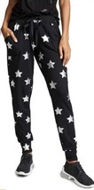 Terez Women&#39;s Silver Star Foil Printed Black Joggers Sz XS, NWT - £55.38 GBP