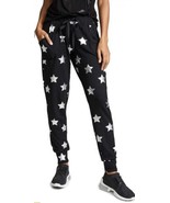 Terez Women&#39;s Silver Star Foil Printed Black Joggers Sz XS, NWT - $69.29