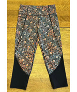 Athleta Chaturanga Shock Yoga Capri Legging Sz L Colorful Tapestry Print - £10.28 GBP