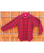 Vtg Pendleton Wool Plaid Shirt-L-Pure Virgin Wool-Red-Lined Collar-Lodge... - £33.61 GBP
