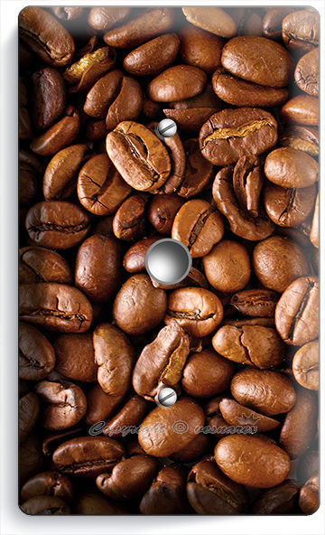 DARK ROAST COFFEE HOUSE BEANS PHONE JACK TELEPHONE WALL PLATE COVER KITCHEN ART