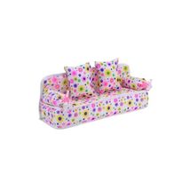 Adorable Soft Flower Fashion Doll Couch w/2 Pillow Cushions - £7.06 GBP