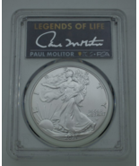 2021 S$1 Silver American Eagle T2 PCGS Paul Molitor MS70 - $1,843.27 MXN
