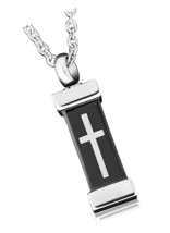 Stainless Steel Cross Urn Necklace Cremation - £37.62 GBP