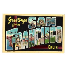 Vintage Greetings From San Francisco California Postcard Linen Tourism V... - $9.50