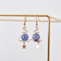 Dream Star River blue spiral Earrings Pentagram star retro universe star... - £8.37 GBP