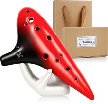 Mifoge Ocarina 12 Hole Tones Alto C With Gift Wrap Display Stand Music - £36.59 GBP
