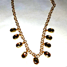 Beautiful vintage gold and colored rhinestone necklace~absolutely gorgeous! - €18,23 EUR