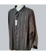 VANHEUSEN AFTERPARTY STRIPED BUTTON DOWN COLLARED LONG SLEEVE SHIRT NEW 3XL - £37.73 GBP